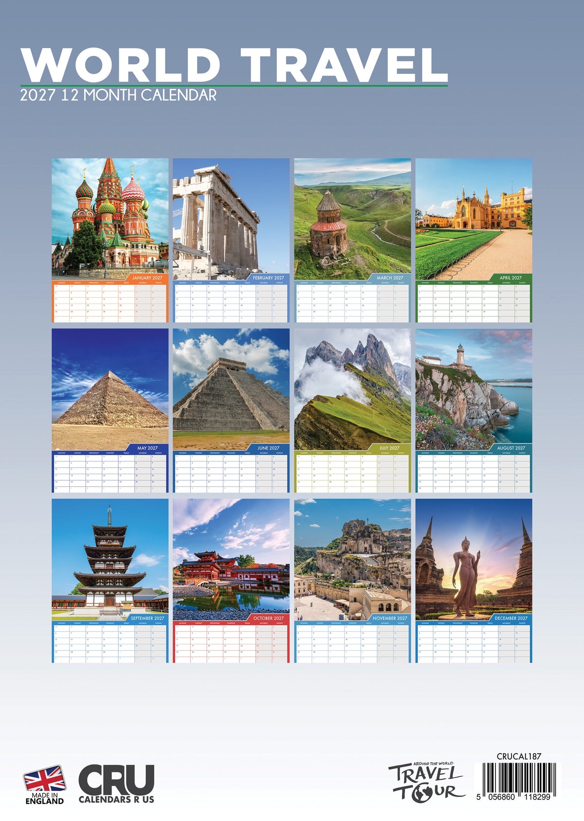 World Travel - A3 Calendar 2027