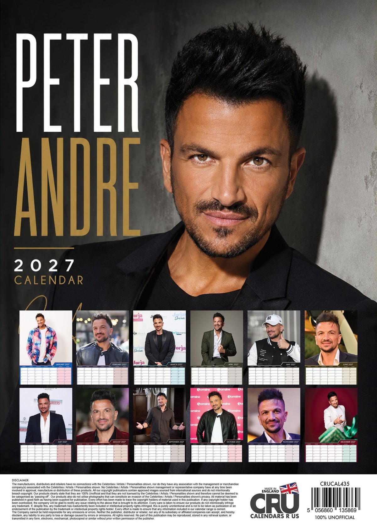 Peter Andre - A3 Calendar 2027