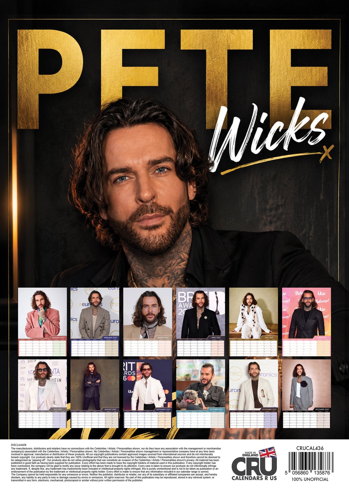 Pete Wicks - A3 Calendar 2027