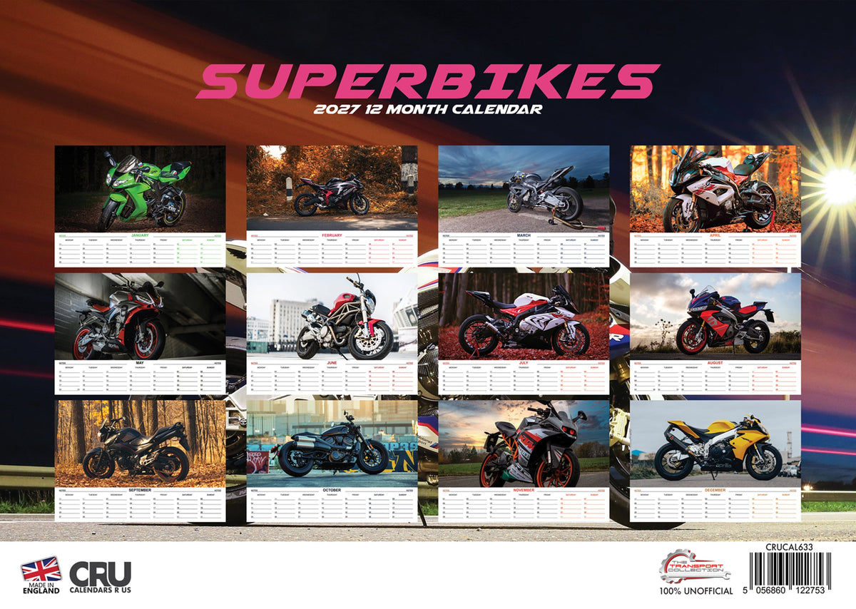 Superbikes - A3 Calendar 2027