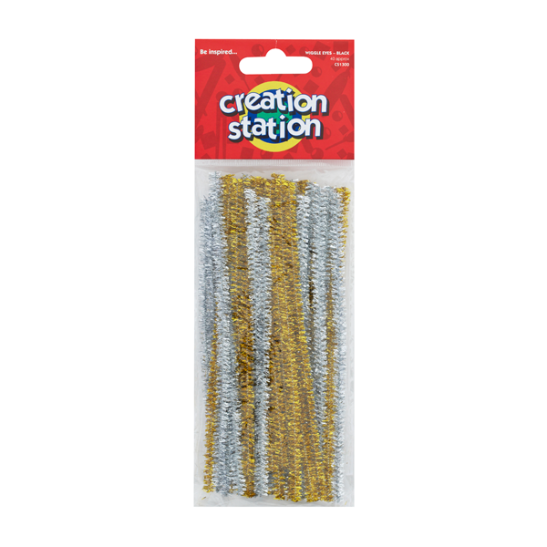 Gold/Silver 15cms 40pcs Tinsel Stems Value Pack