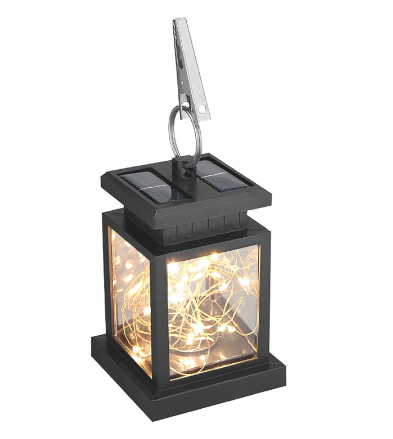 Solar Powered Lantern With Peg Clip Garden Decoration Light Fairy Light Stars Design