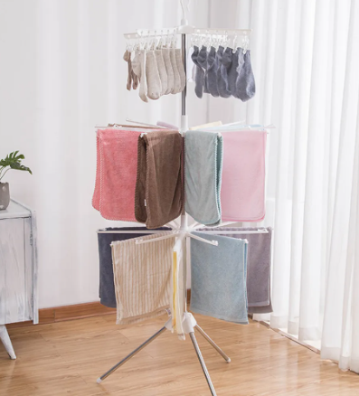 Space Saving Laundry Dryer 170 cm 3 Tiers Rotating 10 Arms 6816