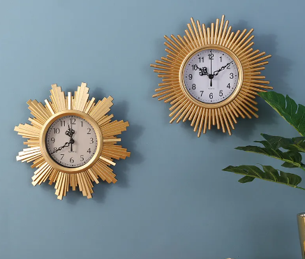 Plastic Wall Clock and Decal Set 3pcs 25 cm Assorted Colours and Designs 6983