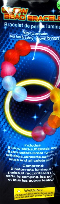 Glow In The Dark Bead Bracelet Neon Assorted Colours 5258