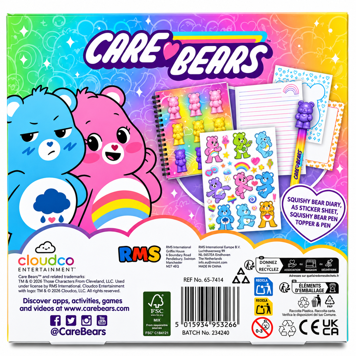 Care Bears Squishy Diary Set β Diary, Squishy Bears, Stickers & Pen