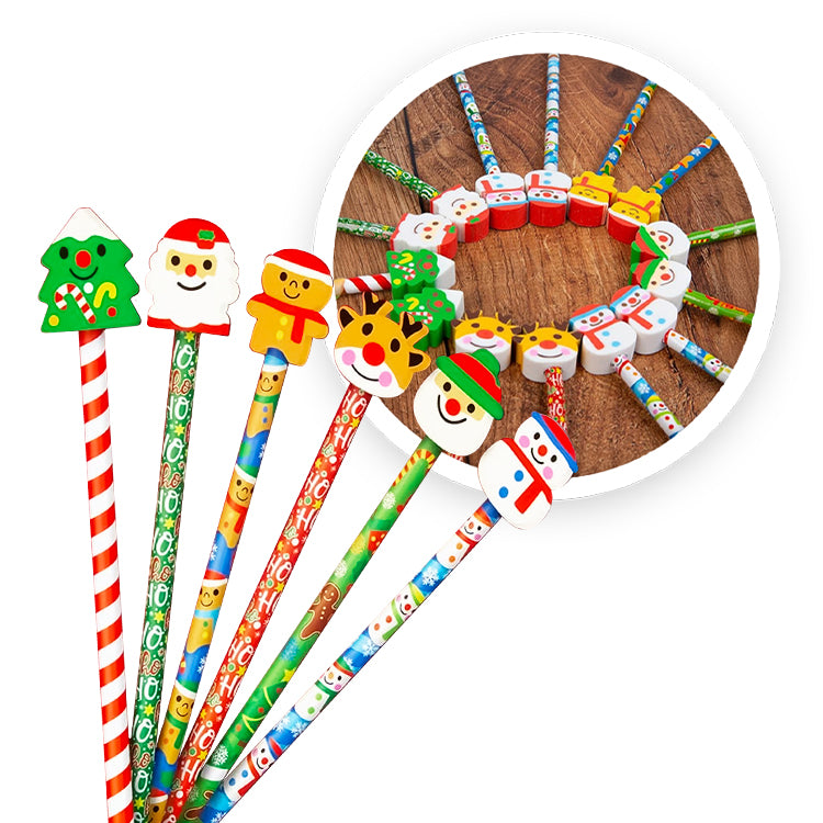Xmas Novelty Pencil Toppers x 4 ( £1 Special )