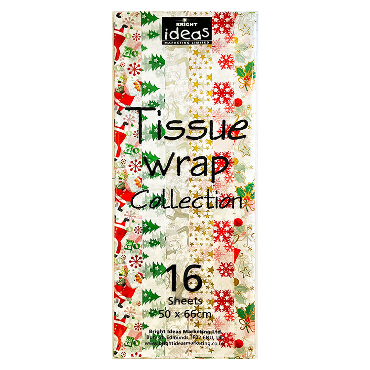 Deluxe Jumbo Xmas Tissue Paper x 16 ( Craft One Off Deal )