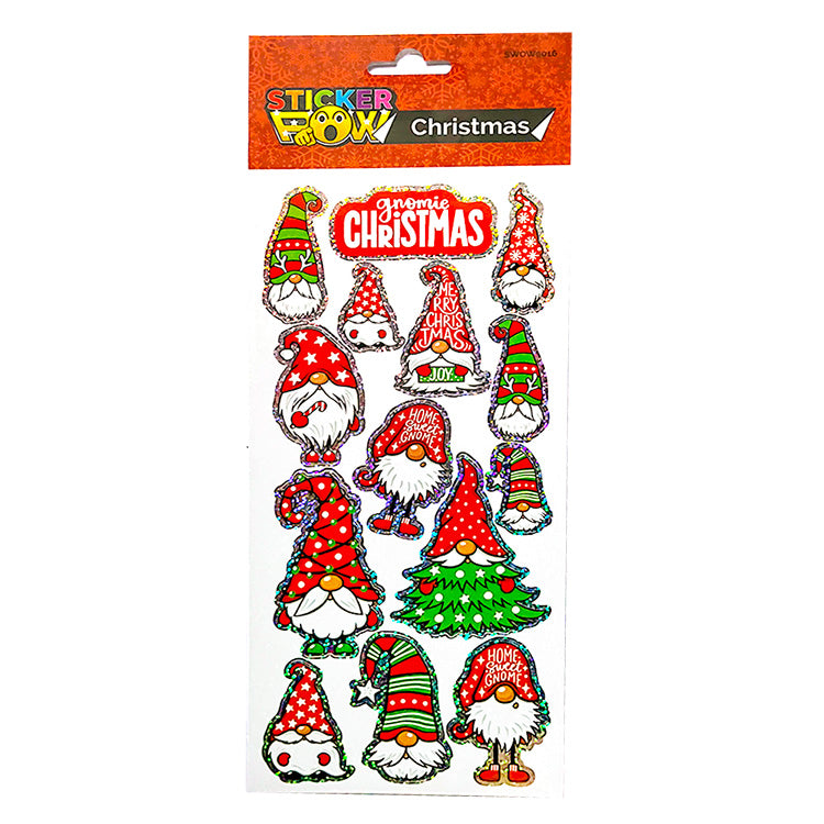 Christmas Gnome Jumbo Deluxe Sparkly Sticker Pack ( One Off Special )