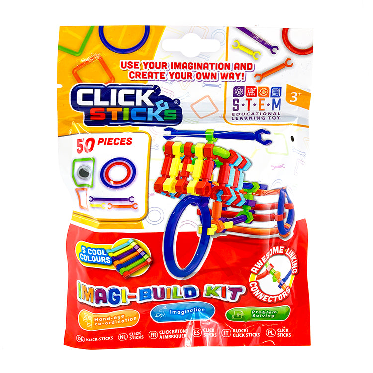 Click Sticks 50 Piece Build Kit ( Cool Colours )