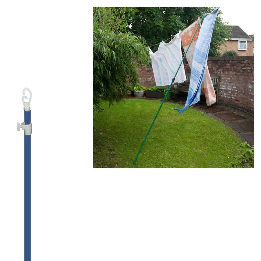 Heavy Duty Line Prop Green/Blue Telescopic Extending Clothes Pole Support Line Prop 120Cm + 100Cm (Big Parcel )