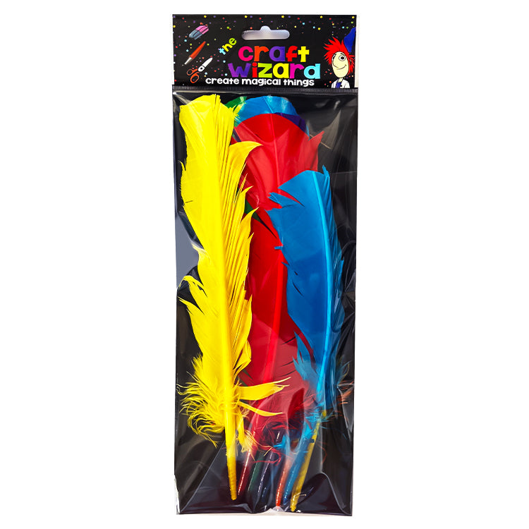 Bright Colours Jumbo Craft Quill Feathers x 8