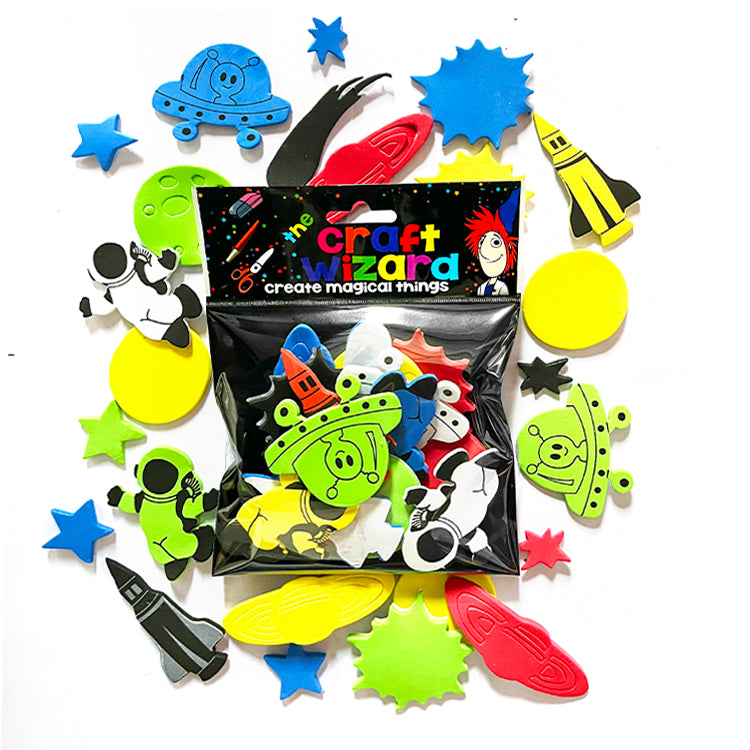 Space Jumbo Foam Sticker Shapes Pack