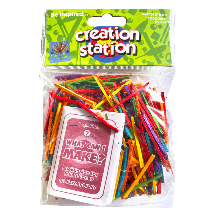 Coloured Craft Matchsticks Value Pack