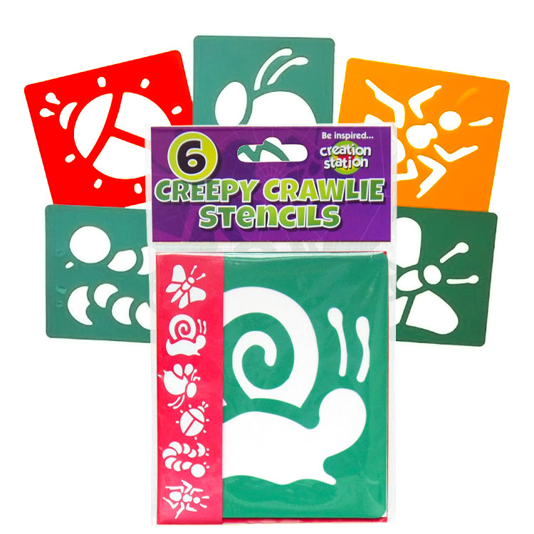 Creepy Crawlies Super Stencils x 6 ( Craft Clearance Special )