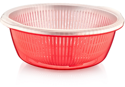 Plastic Strainer with Bowl 10.5L Assorted Colours D10213