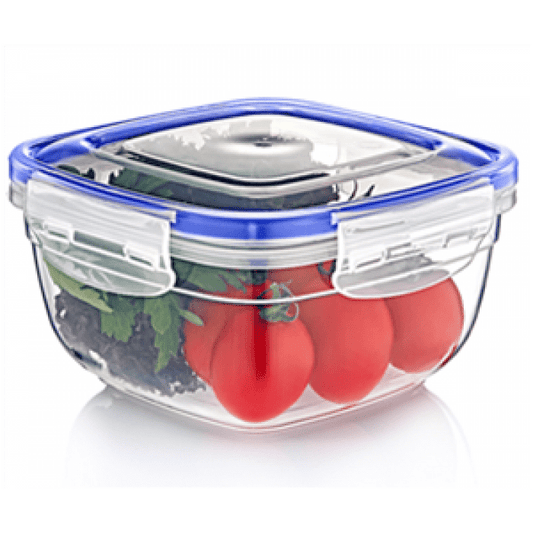 Square Clear Plastic Food Storage Container with Sealing Lid 2400ml D30105
