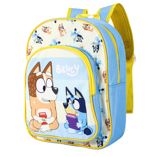 Bluey Style Backpack Kids Deluxe Rucksack with Zips & Adjustable Straps