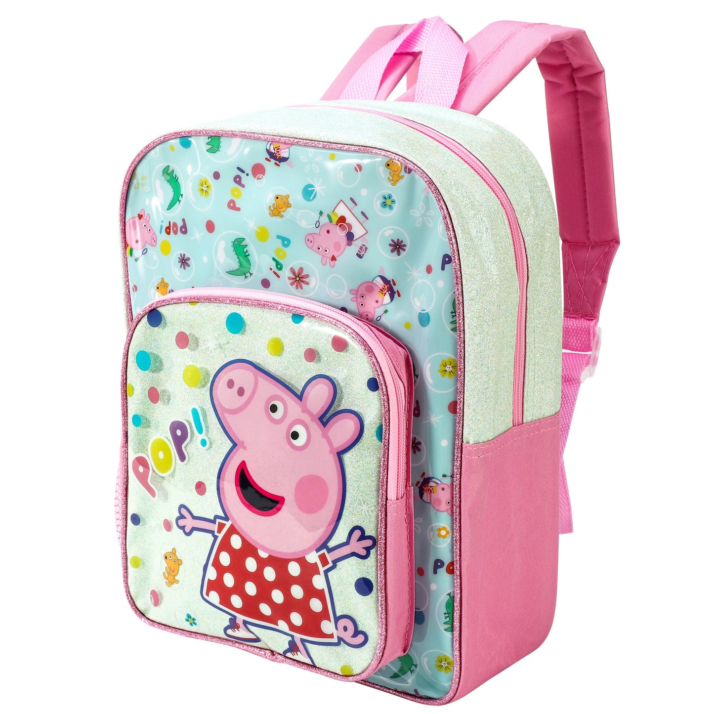 Peppa Pig Style Backpack Kids Deluxe Rucksack with Zips & Adjustable Straps