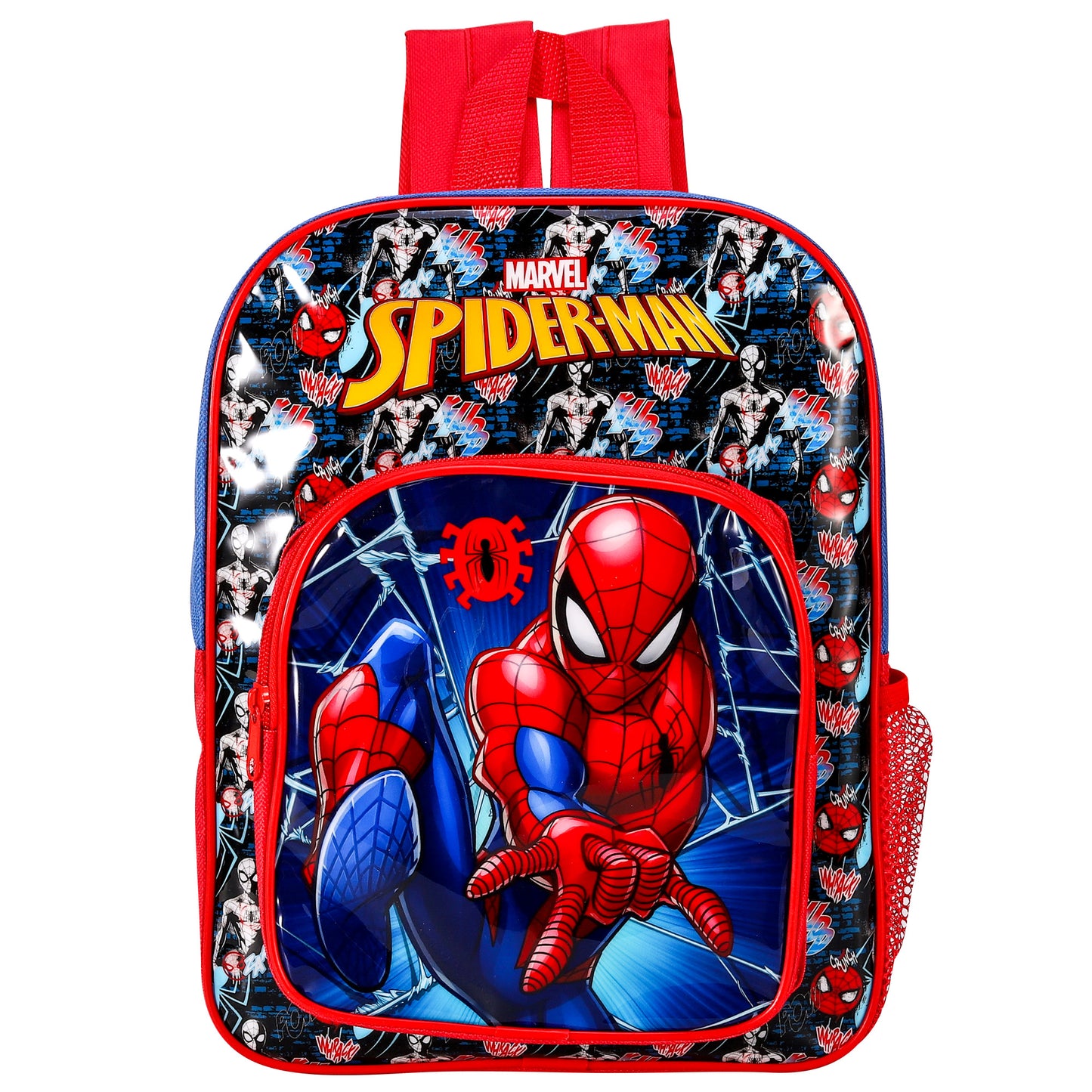 Spiderman Style Backpack Kids Deluxe Rucksack with Zips & Adjustable Straps