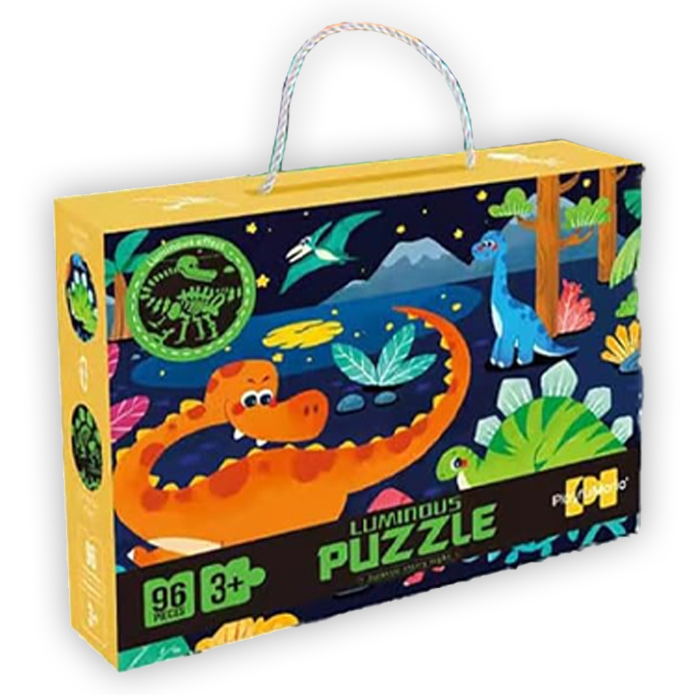 Luminous Dinosaur Puzzle Glow in The Dark - 96 Pieces