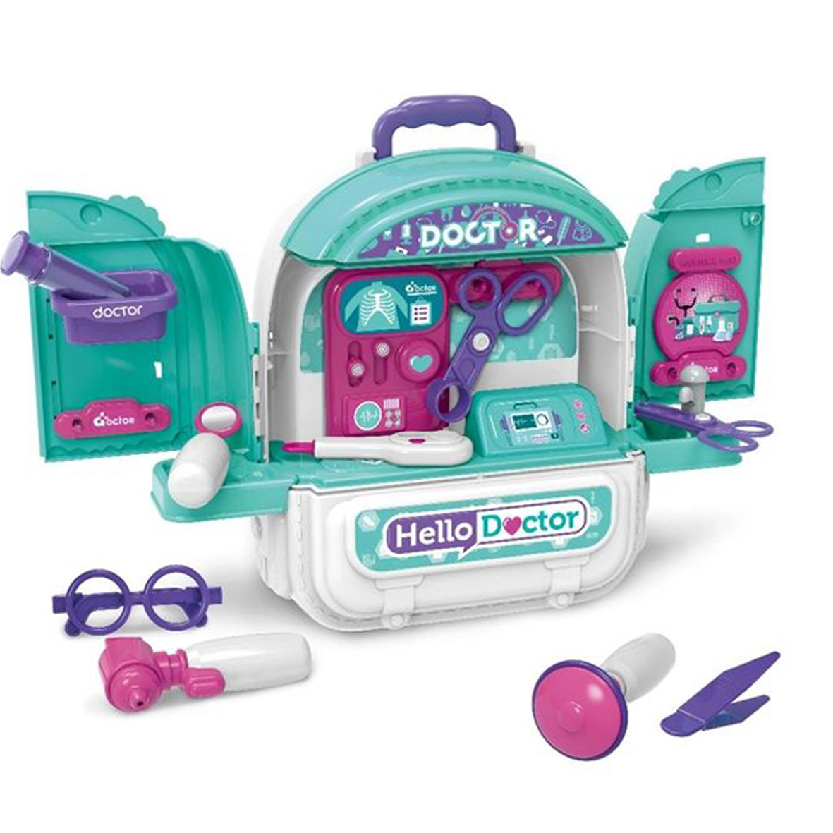 3 in 1 Doctors Playset Backpack Double Sided Case