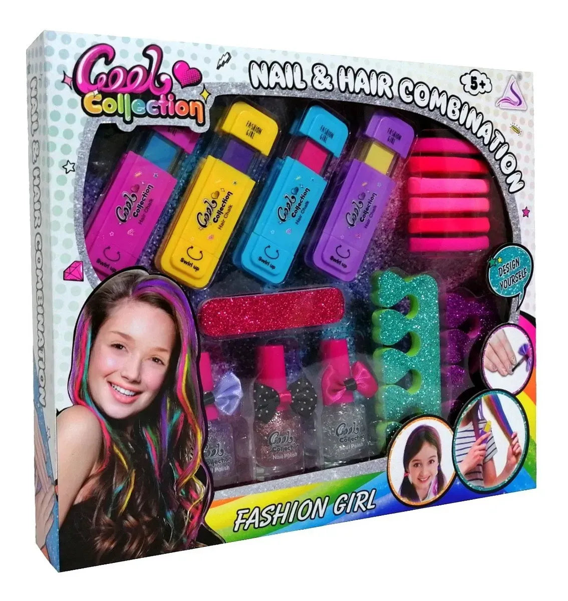 Girls Nail & Hair Combination Beauty Set Kit