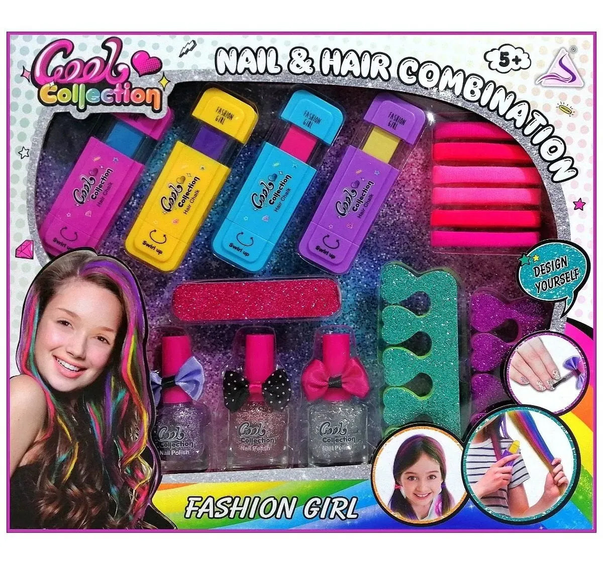 Girls Nail & Hair Combination Beauty Set Kit