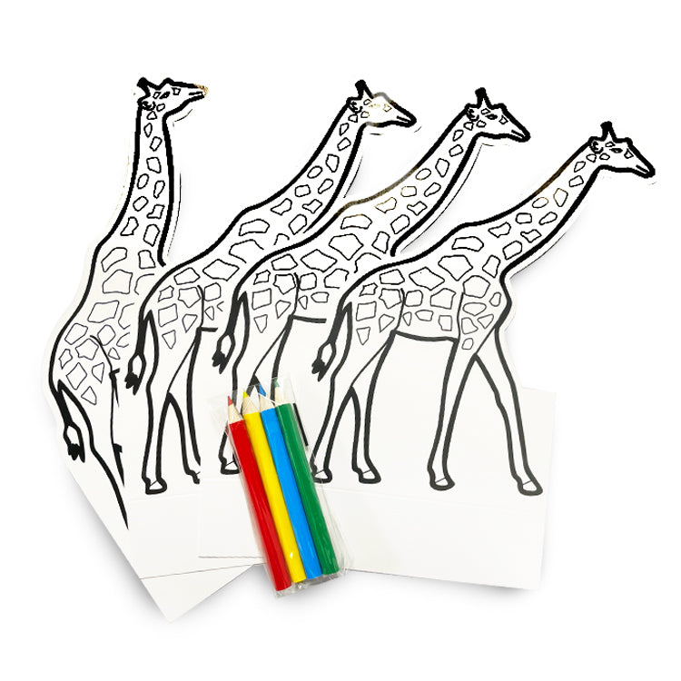 Large Giraffe Poseable Colouring Figures Set