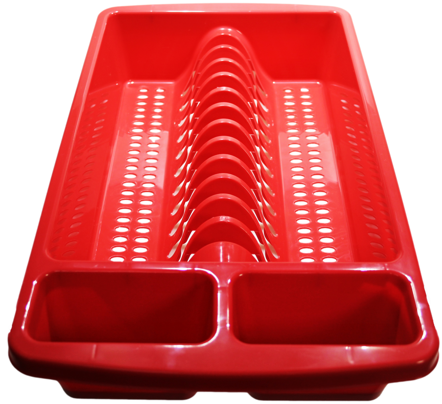 Dish Drainer Red Cups Plates Cutlery 48 x 27 x 9 cm PLU314815