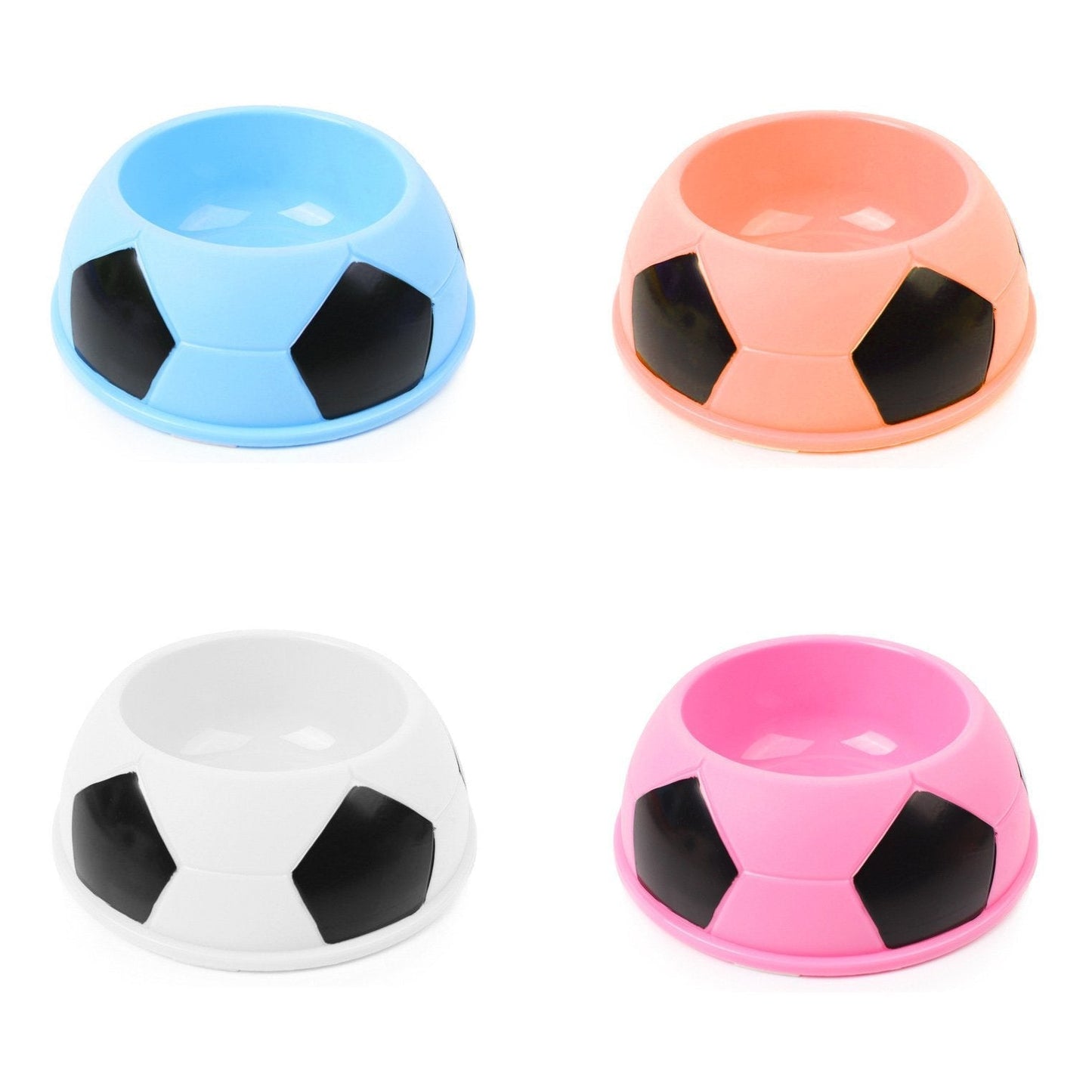 Plastic Dog Food Bowl Football Design Assorted Colours 4200