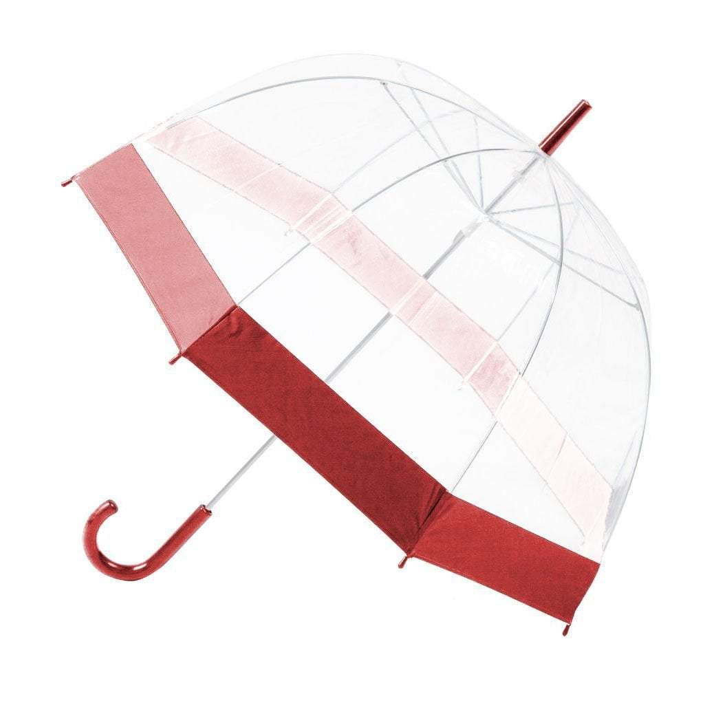 Clear Transparent Umbrella with Coloured Border 84cm Assorted Colours 1926
