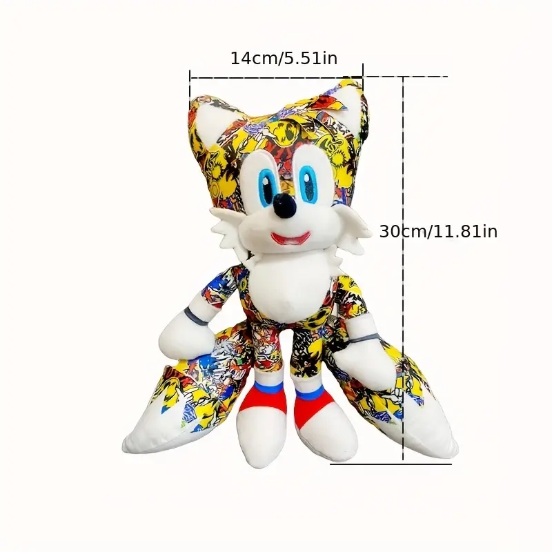 Limited Edition Graffiti Sticker Bomb Sonic Plush Stuffed Soft Toy - Tails