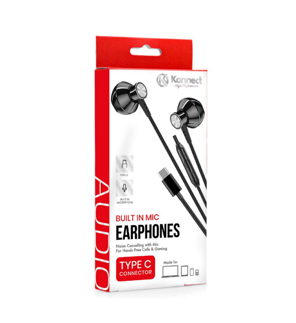 Konnect Wired Earphones with Built in Mic Type C Connector EHPT