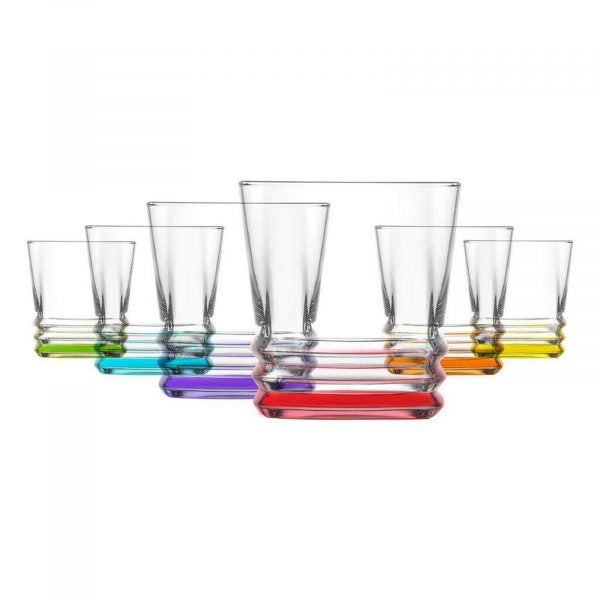 Elegan Coloured Whiskey Glasses 315cc Set of 6 ELG360OPTO