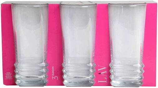3 Pcs Elegan Long Glass (340CC) Set ELG379A