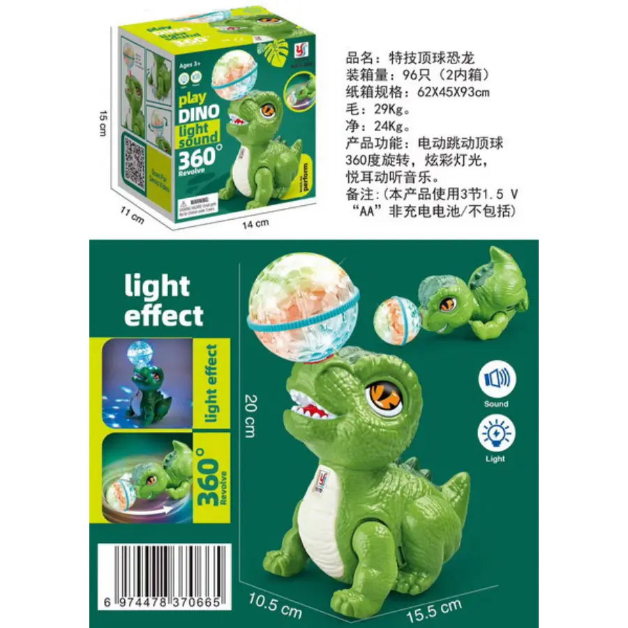 Balancing Ball Dinosaur Toy Interactive Musical Robotic Pet Dinosaur with Sounds & Lights