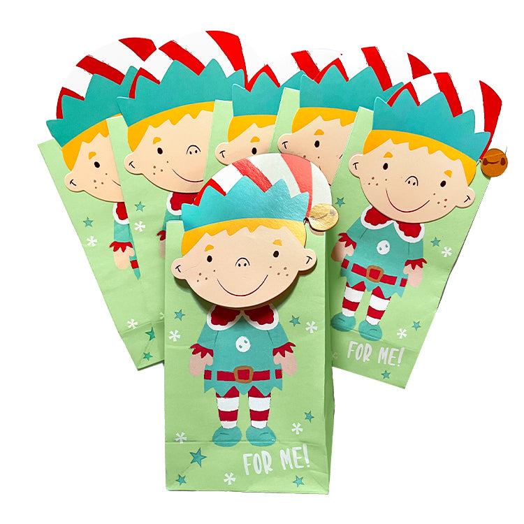 Cute Elf 3D Treat Bags x 6