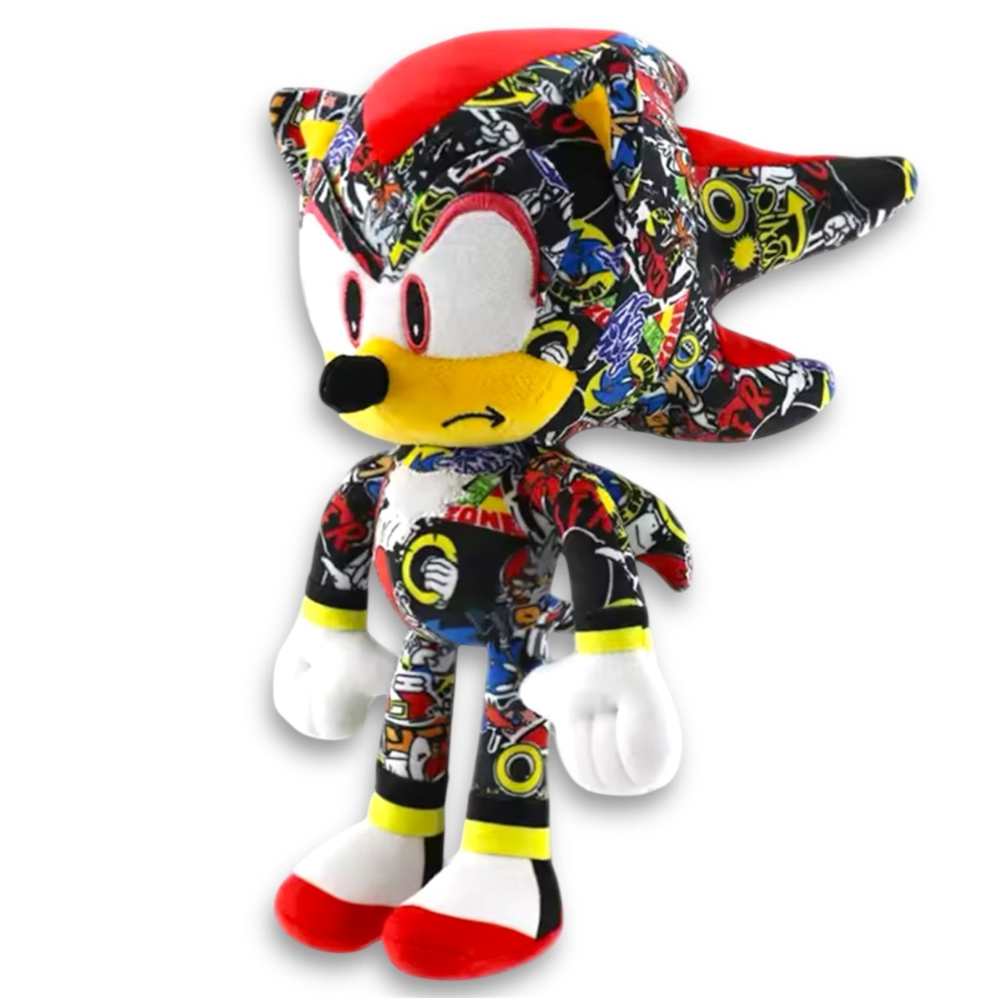 Limited Edition Graffiti Sticker Bomb Sonic Plush Stuffed Soft Toy - Shadow