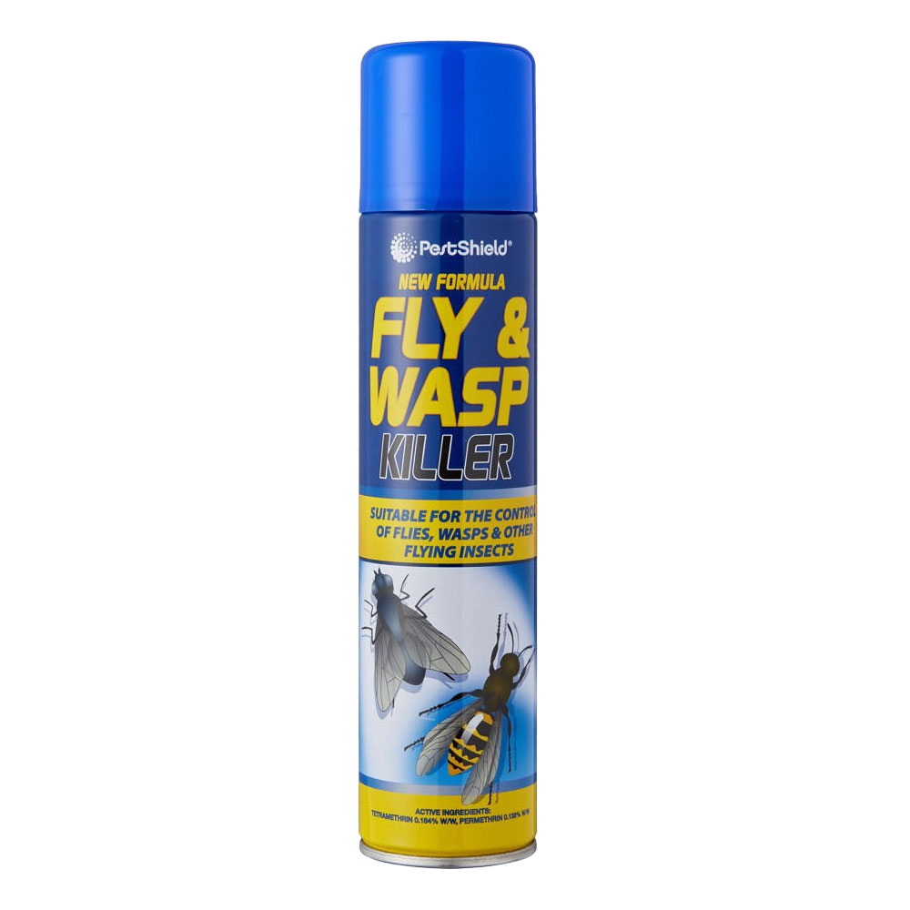 Fly & Wasp Killer Aerosol Spray Advanced Formula by PetShield 300ml x 12