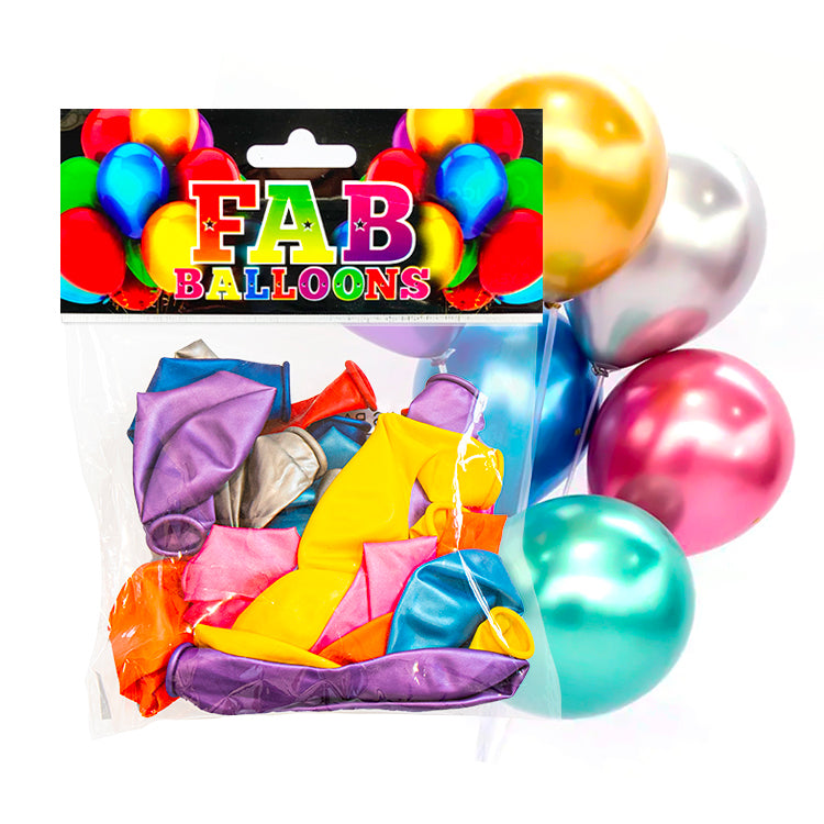 Metallic Coloured Balloons 23cms x 50 ( Bulk Deal )