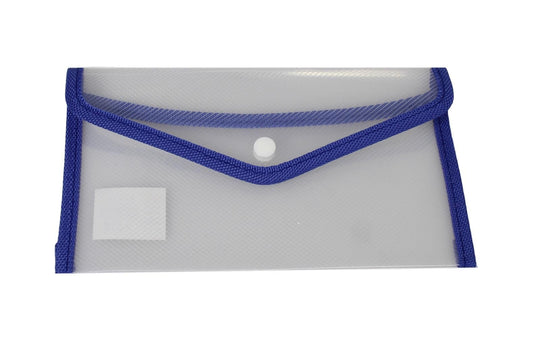 Small Plastic Stud Document Wallet File Folder 22 x 12 cm Assorted Colours 5387