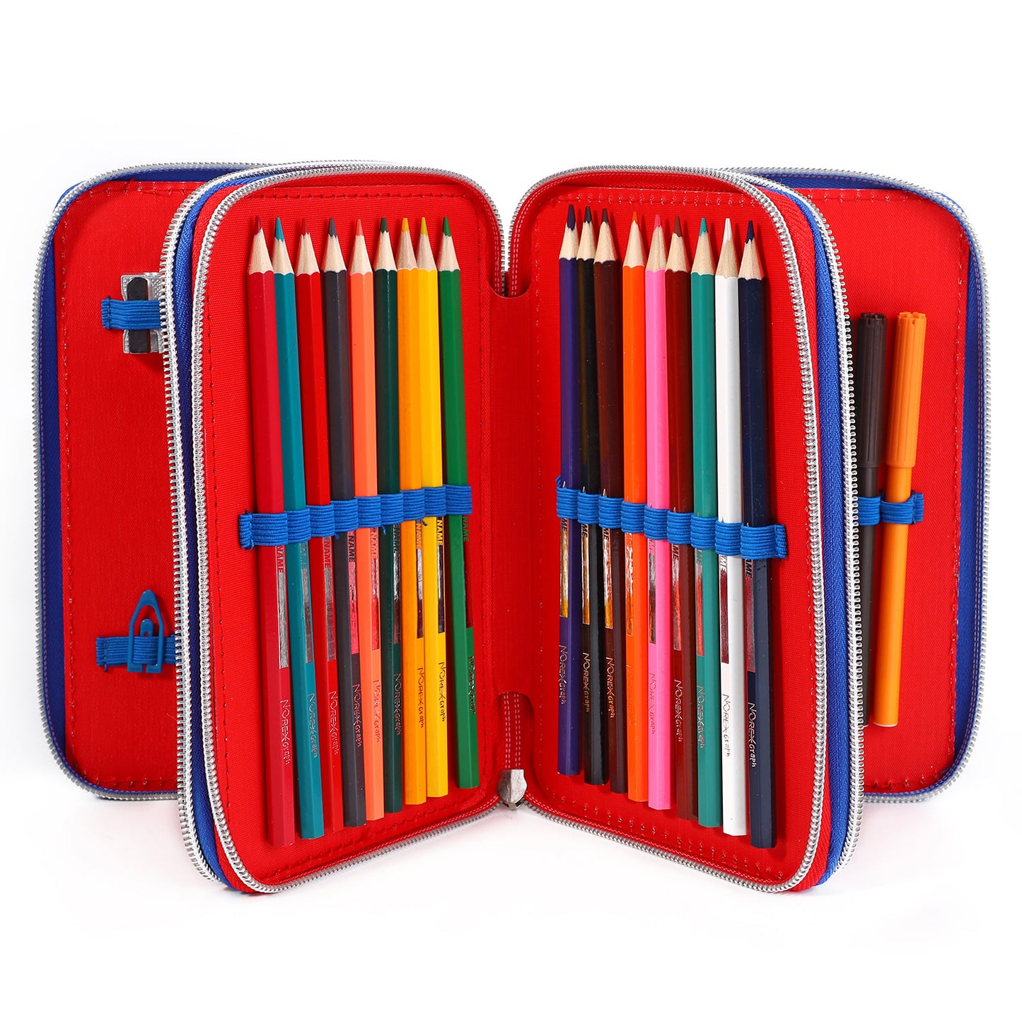 Gaming Style Jumbo Pencil Case & Stationery Set with 3 Zip Divider