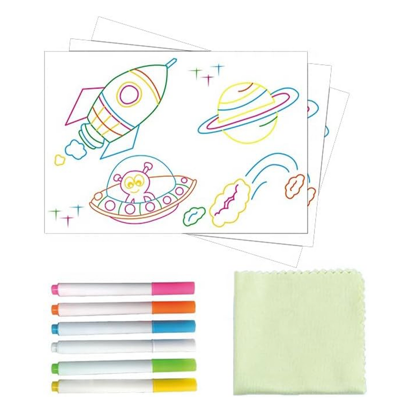 Glow Board Art - The Amazing Neon Effect Light Up Drawing Board Kids Educational 3D Tablet Light Effects Writing Board With Pen