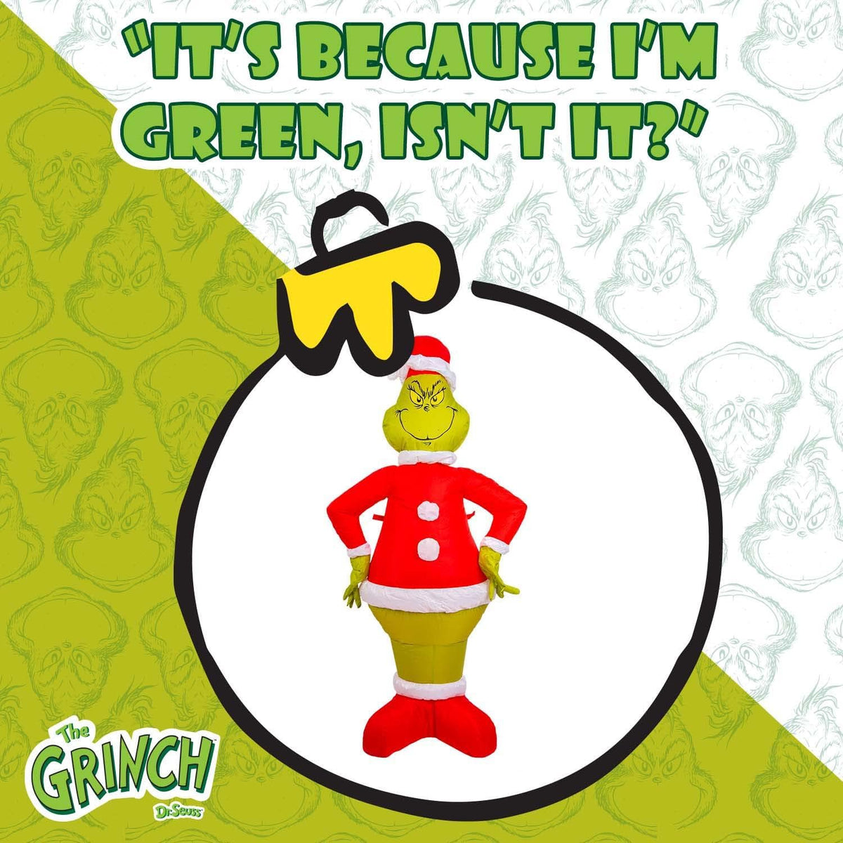 The Grinch 4FT Inflatable Light Up Christmas Decoration - 120cm