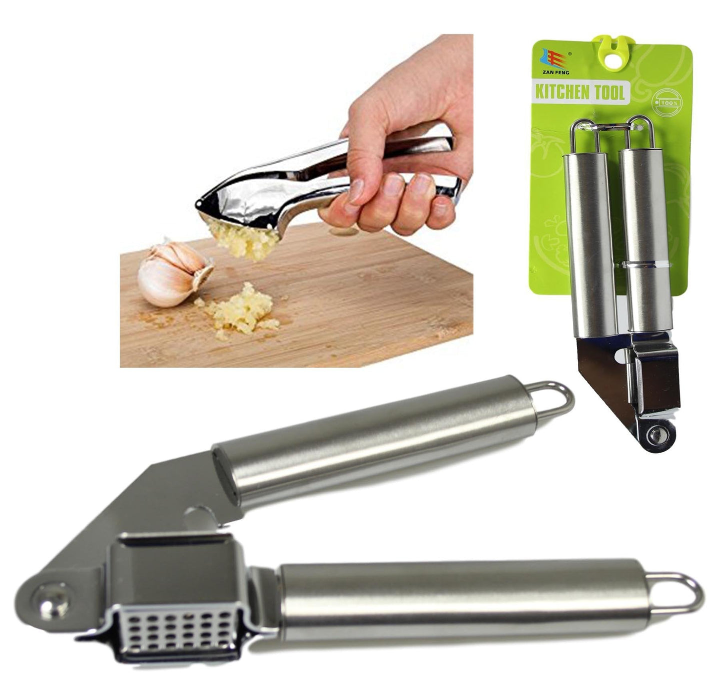 Heavy Duty Stainless Steel Garlic Squeezer Press Crusher 5206 A