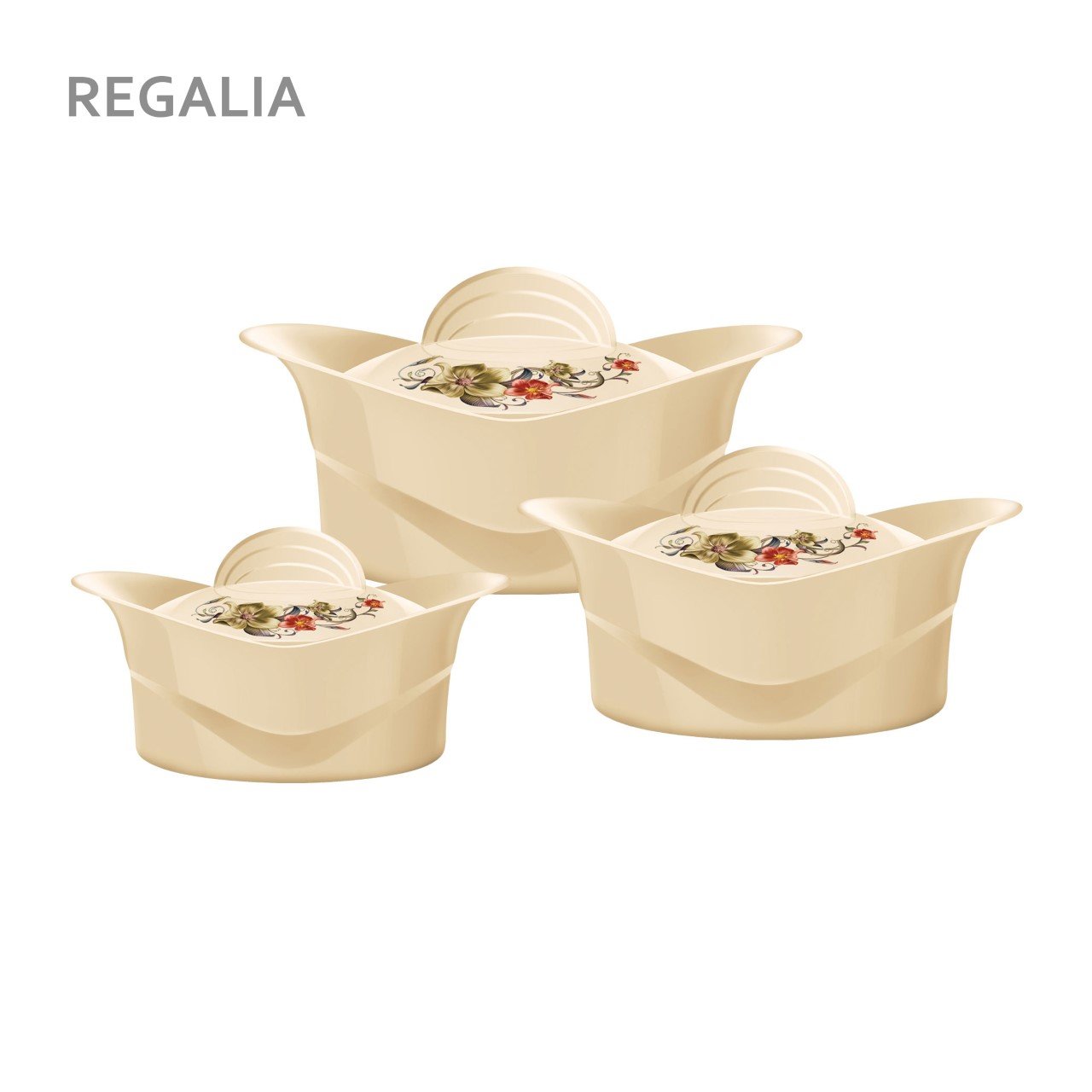 SQ Professional Regalia Insulated Casserole Set of 3 Beige 5000-8000-10000ml 6552