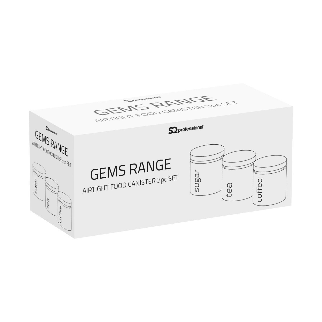 Gems Airtight Food Canister Set 3pc Amethyst 10 x 12cm 953