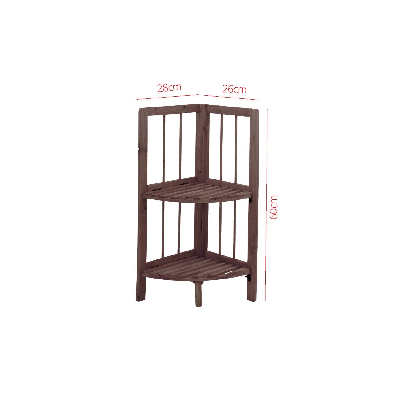 2 Tier Coffee Wooden Corner Rack Multipurpose Use Wooden Rack 28 x 26 x 60cm 8791