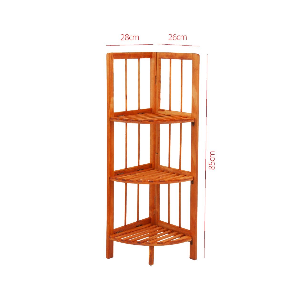 Wooden Corner Rack Maple 3 Tier 28cm x 26 x 85cm 8790